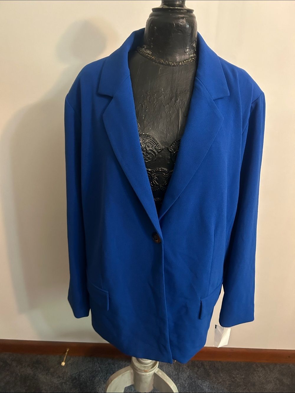 Maree Pour Toi Women's Royal Blue Single-Button Blazer